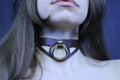 Choker Collar Minimalist BDSM Collar with Statement Ring  Elegant